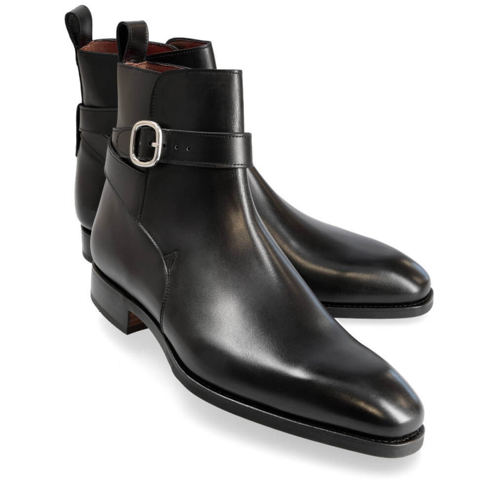 carmina boots jodhpur cuir lisse noir